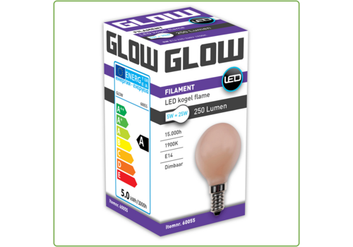  Glow Flame Kogel E14 5W(=25W) 1900K 250LM Dimbaar 