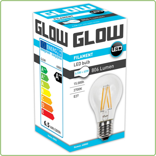  Glow Normaal E27 6.5W(=60W) 2700K 806LM 