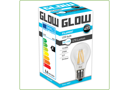  Glow Normaal E27 5W(=40W) 2700K 470LM Dimbaar 