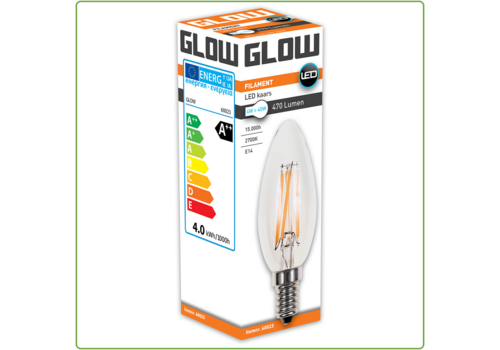  Glow Kaars E14 4W(=40W) 2700K 470LM 