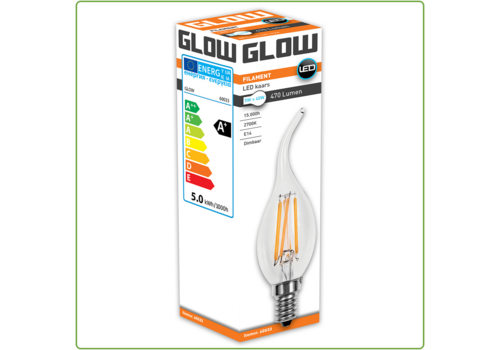  Glow Tipkaars E14 5W(=40W) 2700K 470LM Dimbaar 