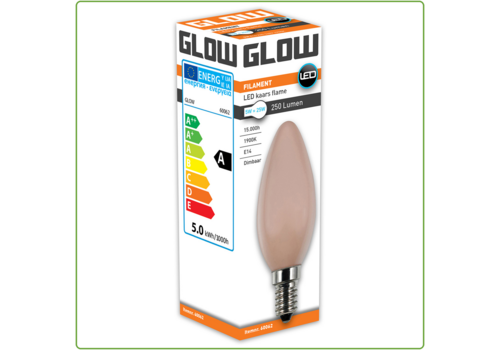  Glow Flame Kaars E14 5W(=25W) 1900K 250LM Dimbaar 