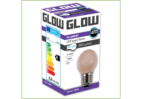  Glow Flame Kogel E27 5W(=25W) 1900K 250LM Dimbaar 