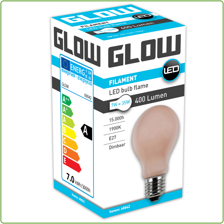 Flame Normaal E27 7W(=35W) 1900K 400LM Dimbaar-1
