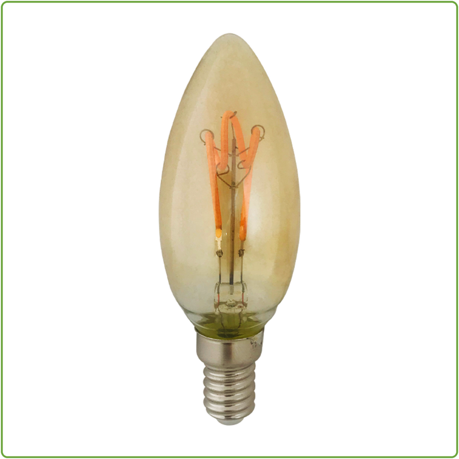 Vintage LED Kaars Ø 3,5 cm 4W Filament Lamp Amber  (incl.  vwb)-1