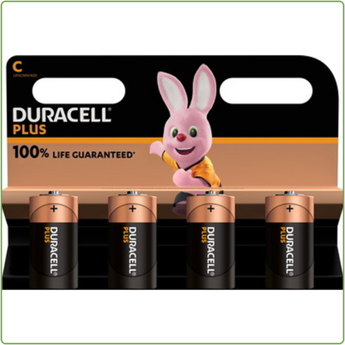  Duracell C Plus 100% Alkaline blister 4 