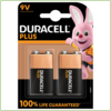 Duracell MN1604 9V Plus 100% Alkaline blister 2