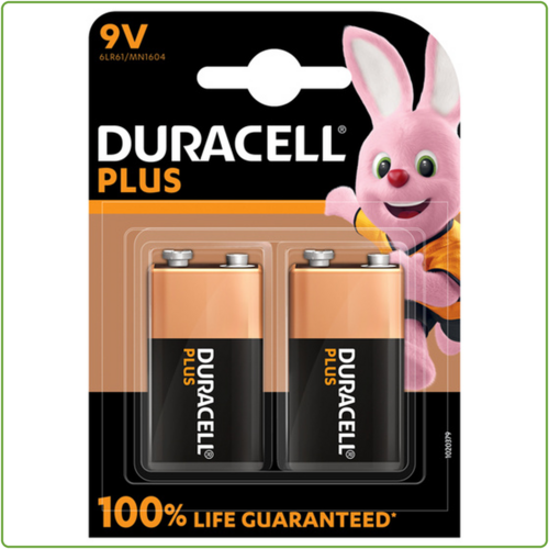  Duracell 9V Plus 100% Alkaline blister 2 