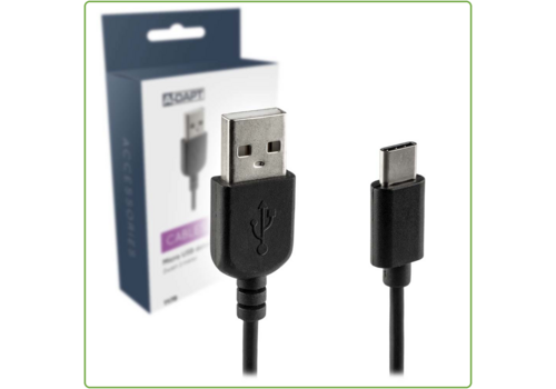  A-DAPT Data en Laadkabel USB-A > USB-C 2m Zwart 