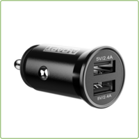 Autolader 2x USB Smart IC 4.8A zwart