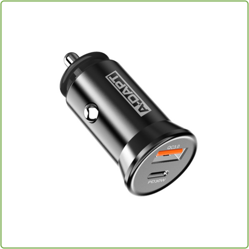  A-DAPT Autolader 1x PD3.0 30W + 1x USB QC3.0 18W Zwart 