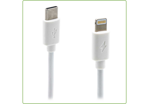  A-DAPT Laadkabel USB-C > Apple 8-pins 1m wit 