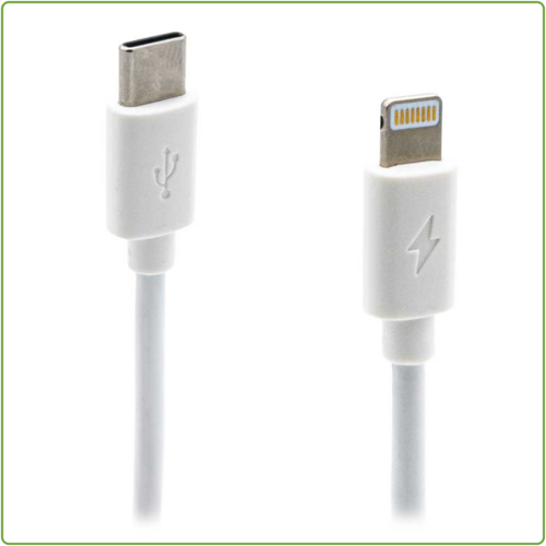  A-DAPT Laadkabel USB-C > Apple 8-pins 1m wit 