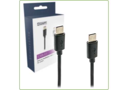  A-DAPT Data en Laadkabel USB-C > USB-C 1m Zwart 
