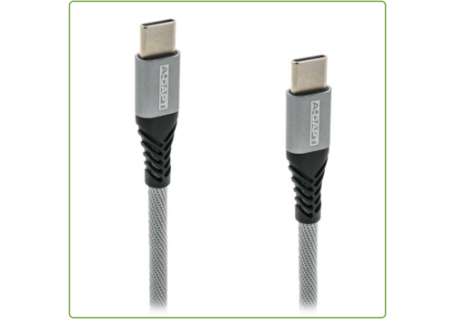  A-DAPT Data en Laadkabel USB-C > USB-C 1m PRO grijs 