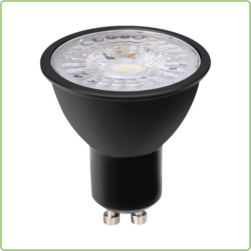  GHM LED GU10 Spot 3W-30W 250lm 2700K Zwart Dimbaar 
