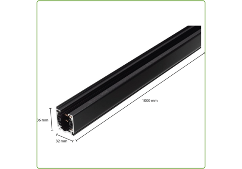  GHM 3-Fase Rail 1 Meter Zwart 