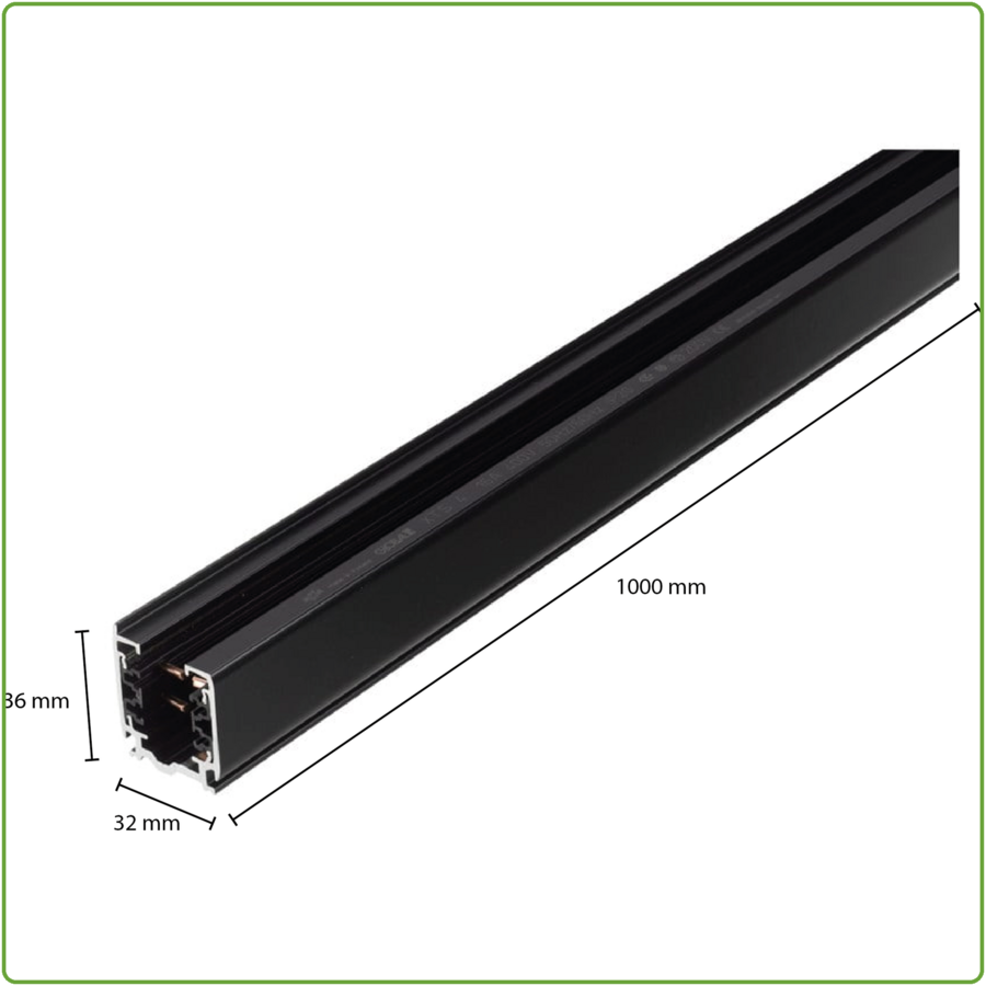 3-Fase Rail 1 Meter Zwart-1