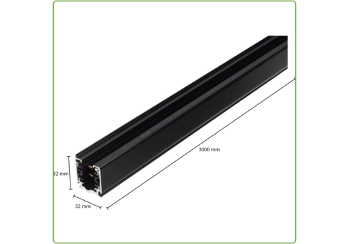  GHM 3-Fase Rail 3 Meter Zwart 