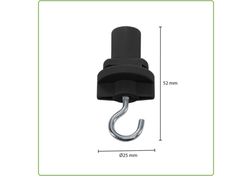  GHM 3-Fase Rail Adapter Met Haak Zwart 