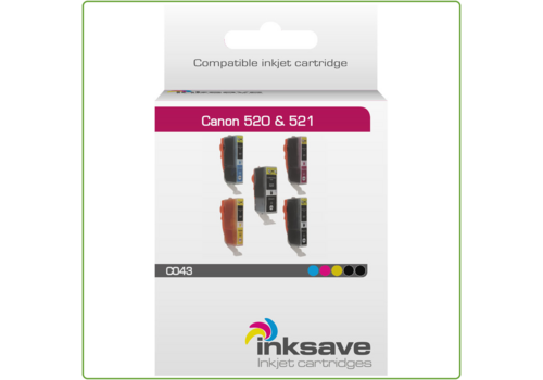  Inksave Canon PGI 520 & CLI 521 Multipack 