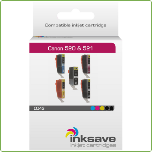  Inksave Canon PGI 520 & CLI 521 Multipack 