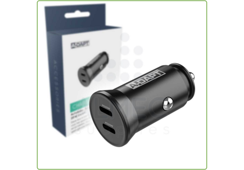  A-DAPT Autolader 2x USB-C Power Delivery 40W zwart 