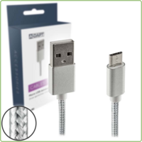 thumb-Data en Laadkabel USB-A > Micro USB Nylon 1m zilver-2