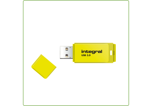  Integral 64GB Neon Yellow USB3.0 Flash Drive 