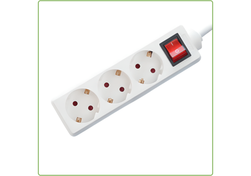  GHM 3V Tafelcontactdoos | 1,5M | Wit | Schakelaar 