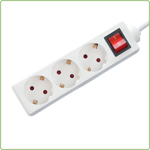  GHM 3V Tafelcontactdoos | 1,5M | Wit | Schakelaar 