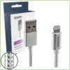 A-DAPT Data en Laadkabel USB-A > Apple 8-pins MFI 1m zilver