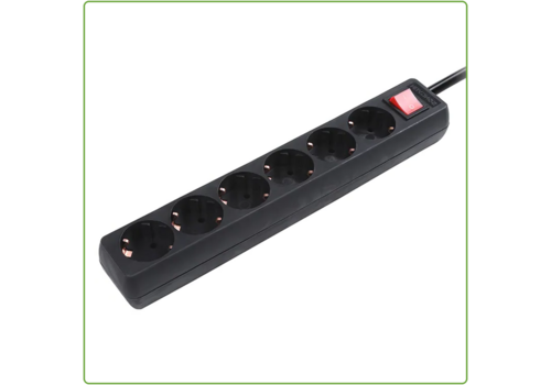  GHM 6V Tafelcontactdoos | 3M | Zwart | Schakelaar 