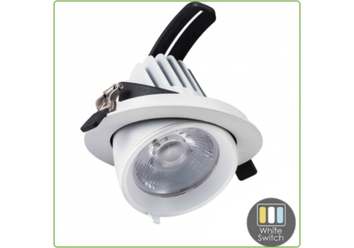  GHM Kantelbare Downlight | Ø145 | 30W | Wit | White Switch 