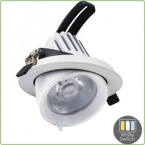  GHM Kantelbare Downlight | Ø145 | 30W | Wit | White Switch 