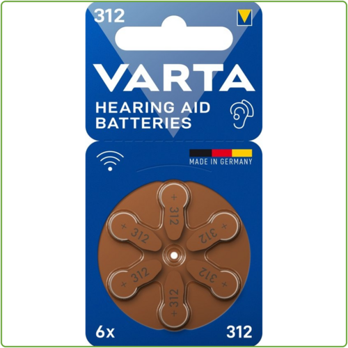  Varta 312 Hearing Aid blister 6 