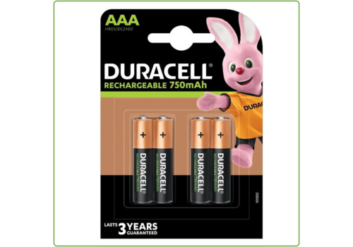  Duracell AAA 750mAh NimH Rechargeable blister 4 