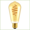 Deco E27 | ST64 Spiral | Dim | 2200 Kelvin | 400 Lumen | Light Bulb | Gold colour
