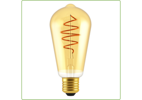  Nordlux Deco E27 | ST64 Spiral | Dim | 2200 Kelvin | 400 Lumen | Light Bulb | Gold colour 
