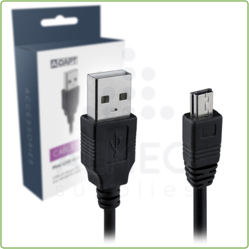  A-DAPT Data en laadkabel Mini-USB zwart 