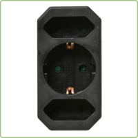 thumb-Verdeelstekker 2x euro + 1x RA verticaal zwart-2