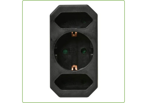  VB Extend Verdeelstekker 2x euro + 1x RA verticaal zwart 