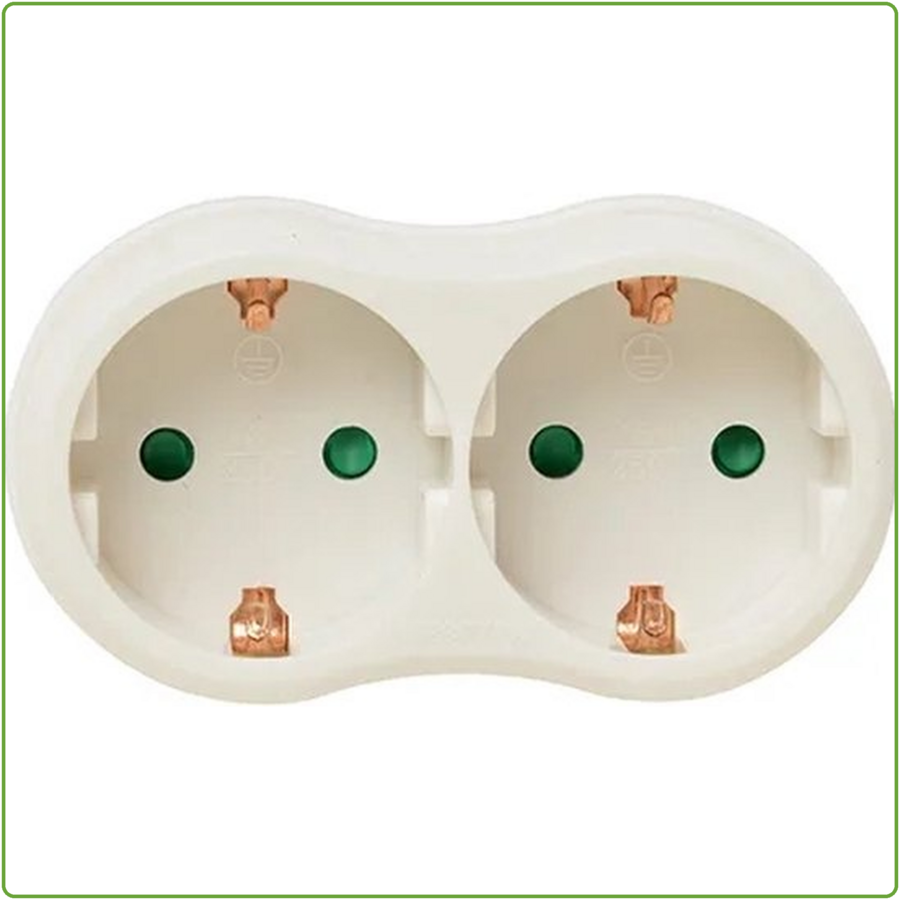 Verdeelstekker + RA 2V horizontaal wit-1