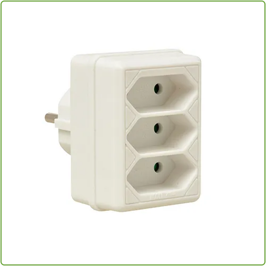 Euro verdeelstekker 3V wit-1