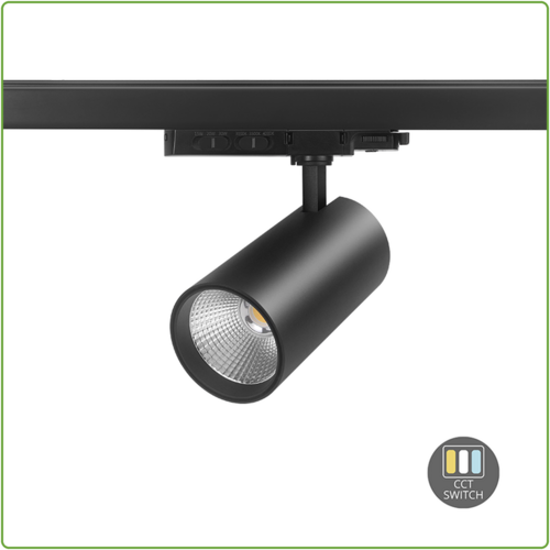  GHM 3-FASE RAILSPOT | ROSALIN | 10W-20W-30W | ZWART | DIMBAAR | CCT-SWITCH 