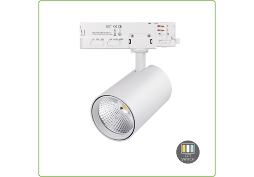  GHM 3-FASE RAILSPOT | ROSALIN | 10W-20W-30W | WIT | DIMBAAR | CCT-SWITCH 
