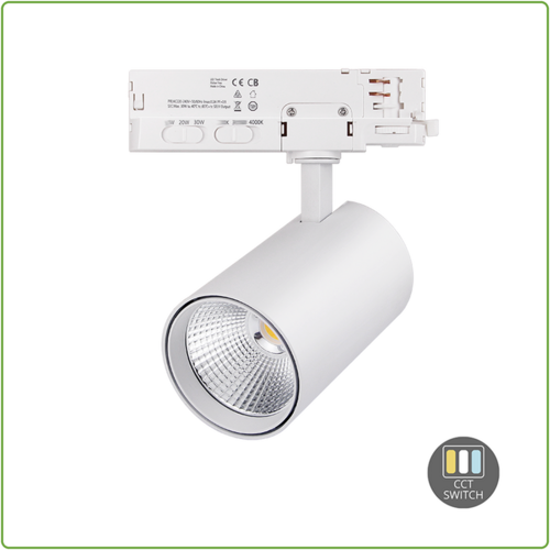  GHM 3-FASE RAILSPOT | ROSALIN | 10W-20W-30W | WIT | DIMBAAR | CCT-SWITCH 
