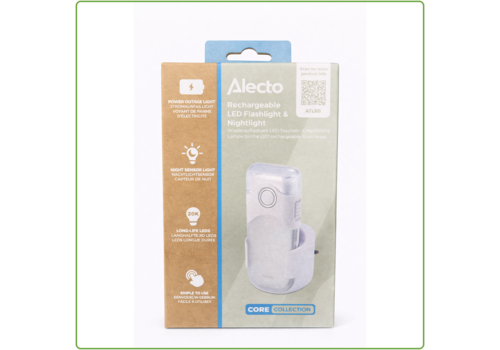  Alecto Oplaadbare LED Zaklamp / Automatisch LED Nachtlampje Wit 