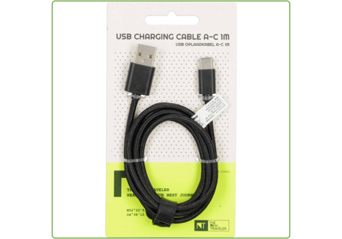  TNT Oplaadkabel USB-A > USB-C 1 m Zwart 