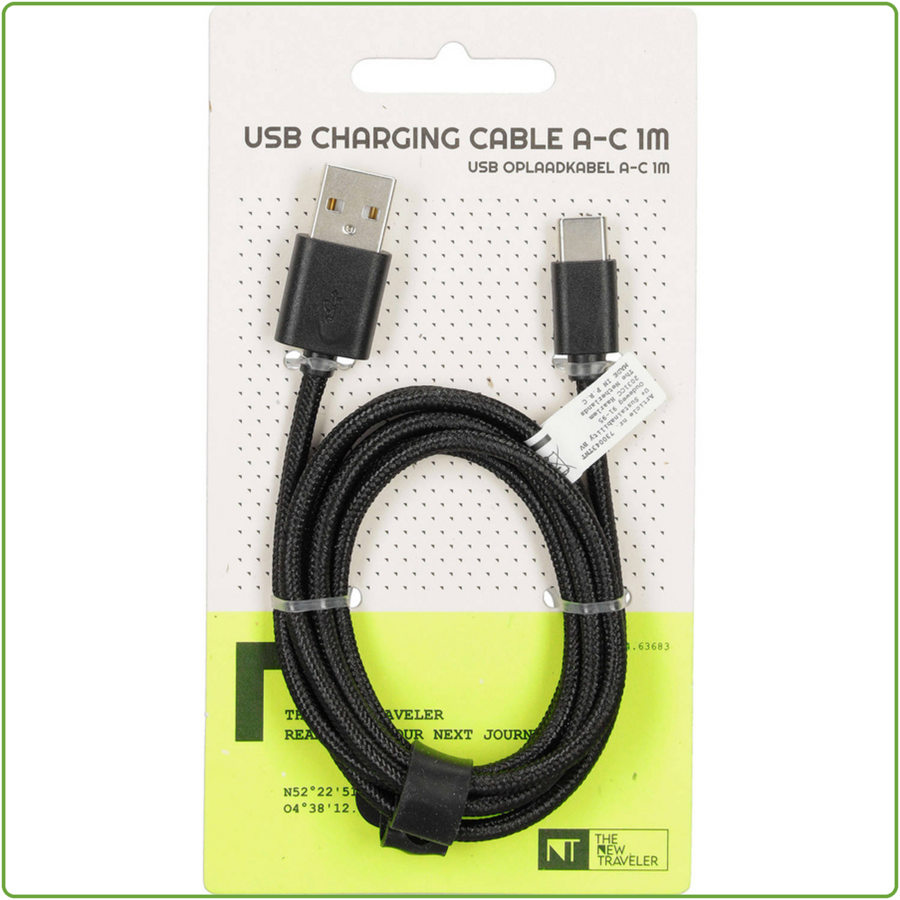 Oplaadkabel USB-A > USB-C 1 m Zwart-1